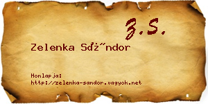 Zelenka Sándor névjegykártya